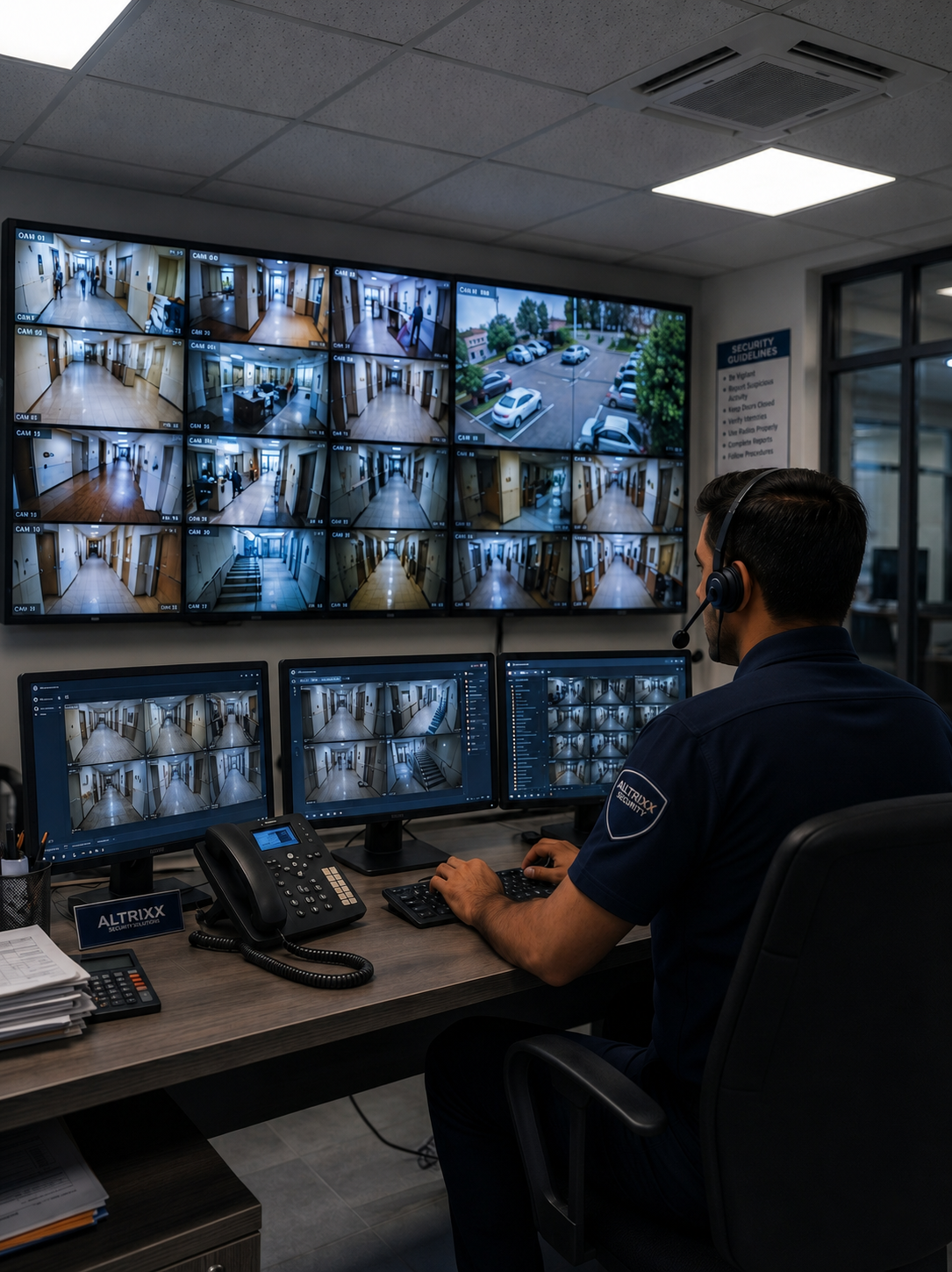 Professional security monitoring center